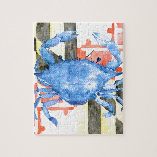 Puzzle Drapeau du Maryland d'aquarelle et crabe bleu (Vertical)
