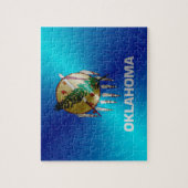 Puzzle Drapeau en métal brossé de l'Oklahoma (Vertical)