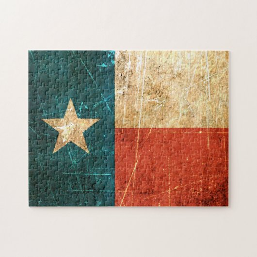 Puzzle Drapeau éraillé et porté du Texas (Horizontal)