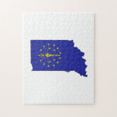 Puzzle Drapeau et carte de l'état de l'Indiana (Vertical)