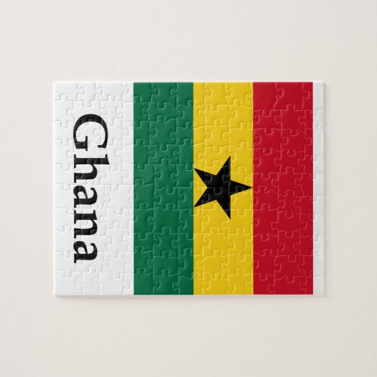 Puzzle Drapeau et nom du Ghana (Horizontal)