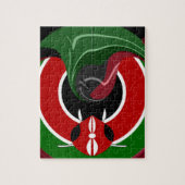 Puzzle Drapeau Fluid Kenyan : Un design moderne (Vertical)