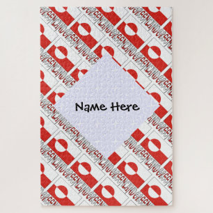 Puzzle Drapeau Groenlandais Groenland Mosaïque Noir Perso