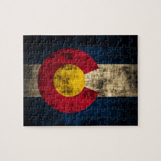 Puzzle Drapeau Grunge Colorado (Horizontal)
