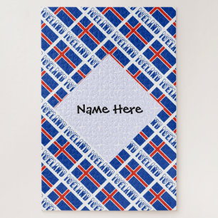 Puzzle Drapeau islandais en mosaïque personnalisation noi