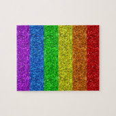 Puzzle Drapeau LGBT vibrante parties scintillant arc-en-c (Horizontal)