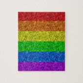 Puzzle Drapeau LGBT vibrante parties scintillant arc-en-c (Vertical)