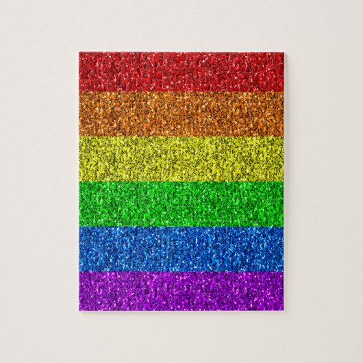 Puzzle Drapeau LGBT vibrante parties scintillant arc-en-c (Vertical)
