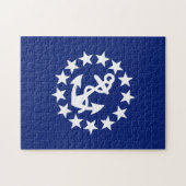 Puzzle Drapeau Nautique Américain Décor bleu marine (Horizontal)