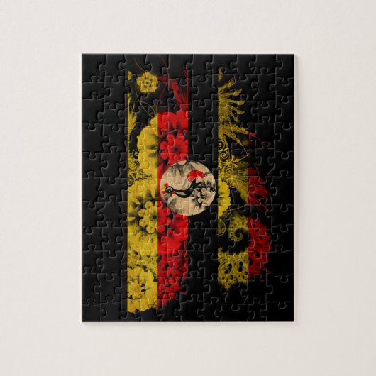 Puzzle Drapeau ougandais (Vertical)