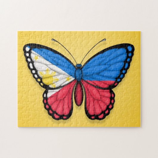 Puzzle Drapeau philippin de papillon sur le jaune (Horizontal)