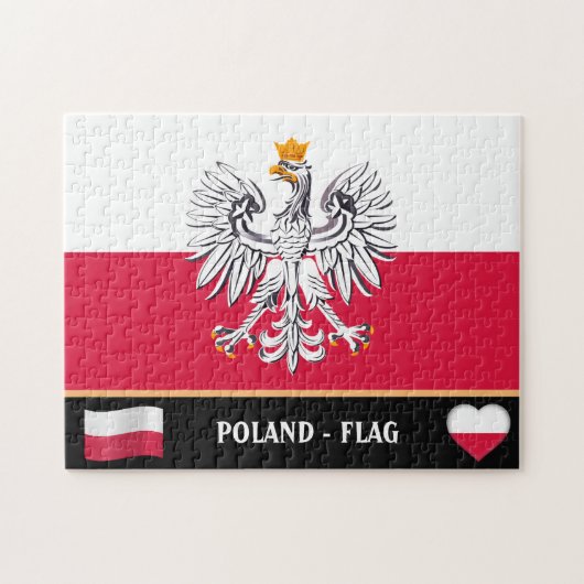 Puzzle Drapeau polonais & Pologne - pays, vacances / spor (Horizontal)