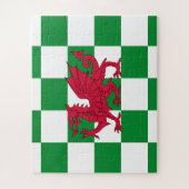 Puzzle Drapeau rouge celtique mystique du dragon du Pays  (Vertical)