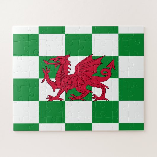 Puzzle Drapeau rouge celtique mystique du dragon du Pays  (Horizontal)