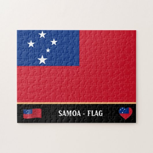 Puzzle Drapeau samoan & Pays samoan / îles Samoa (Horizontal)