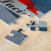 Puzzle Drapeau souriant de Sainte-Lucie (Côté)