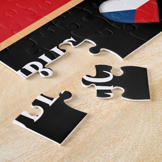 Puzzle Drapeau Tchèque & Pays Tchèque / République Tchèqu (Côté)