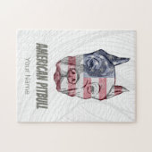 Puzzle Drapeau Vintage américain Pitbull Terrier Bully Ch (Horizontal)