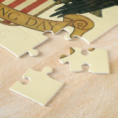 Puzzle Drapeau vintage Thanksgiving Turquie, Aigle, Drape (Côté)