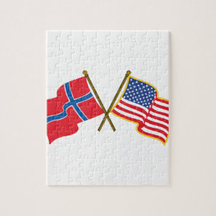 Puzzle Drapeaux américains norvégiens