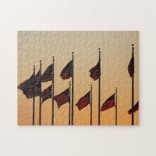Puzzle Drapeaux au coucher du soleil Patriotique américai