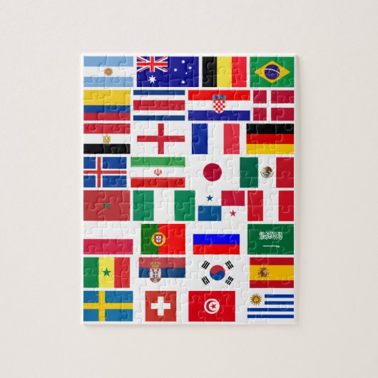 PUZZLE DRAPEAUX DE L'ÉQUIPE DE FOOTBALL 2018 (Vertical)