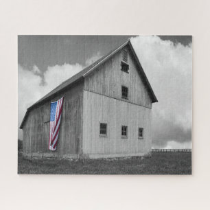 Puzzle Drapeaux de nos agriculteurs - Grange avec drapeau