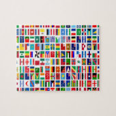 Puzzle drapeaux du monde contre blanc (Horizontal)