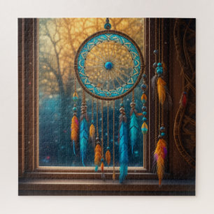 Puzzle Dreamcatcher dans une fenêtre Feuilles d'automne