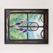 Puzzle Dreamcatcher in Window | Boho Art (Horizontal)