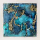 Puzzle Dreamy Blue Turquoise et or (Horizontal)