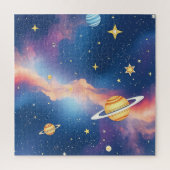 Puzzle Dreamy Galaxy Planets Stars Pattern (Vertical)