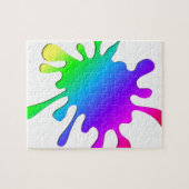 Puzzle Drôle Art coloré Rainbow Paint Splatter (Horizontal)