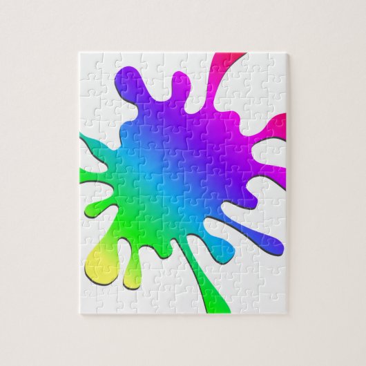 Puzzle Drôle Art coloré Rainbow Paint Splatter (Vertical)