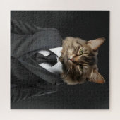 Puzzle Drôle chat en costume (Horizontal)