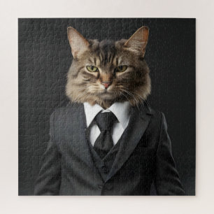 Puzzle Drôle chat en costume