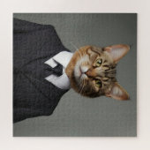 Puzzle Drôle chat en costume (Horizontal)