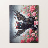Puzzle Drôle de chat ange et démon noir (Vertical)
