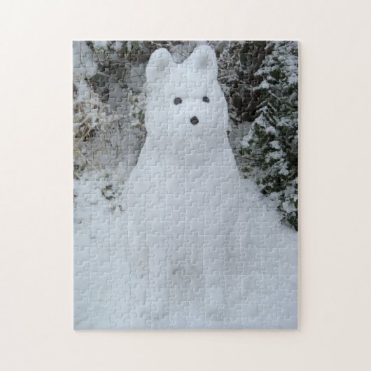 Puzzle drôle de neige akita snowman photo (Vertical)