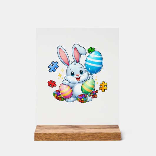 Puzzle drôle de sensibilisation à l'autisme Lapin (Recto)