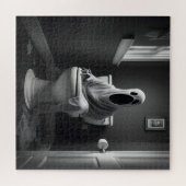 Puzzle Drôle fantôme assis dans les toilettes (Horizontal)