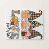 Puzzle Drôle Gnome aime la chute, saison citrouille (Horizontal)