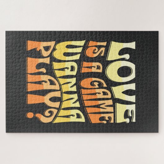 Puzzle Drôle Jaune et Orange typographie Valentine (Horizontal)