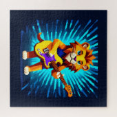 Puzzle Drôle Lion Jouer Guitare (Horizontal)