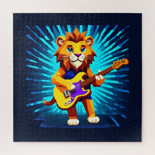 Puzzle Drôle Lion Jouer Guitare (Vertical)