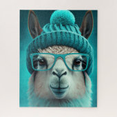 Puzzle Drôle Llama Alpaca mignonne Animaux Lunettes Casqu (Vertical)