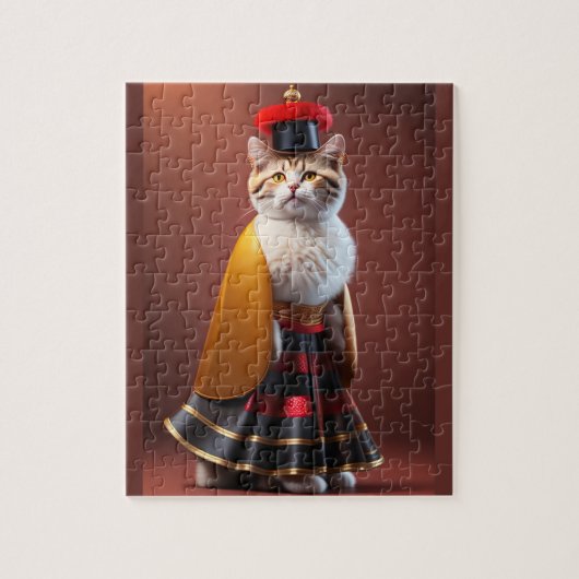 Puzzle Drôle mignon Chat peinture numérique style 3D (Vertical)