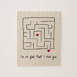 Puzzle Drôle Mignonne main dessinée Maze Valentine Cadeau