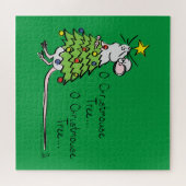 Puzzle Drôle Noël mignon Souris Arbre Cartoon (Horizontal)