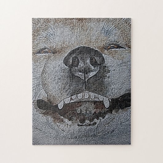 Puzzle drôle photo de chien souriant voyant (Vertical)